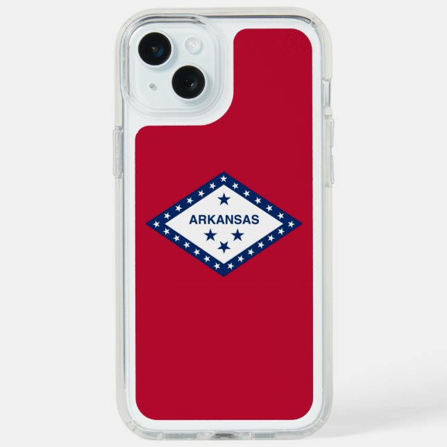 Presidio iPhone 15 Plus with flag of Akansas, USA Speck iPhone Case (Front (White))