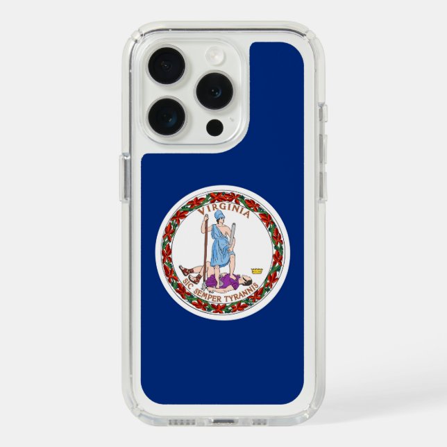 Presidio iPhone 15 Pro, flag of Virginia State Speck iPhone Case (Front (White Titanium))