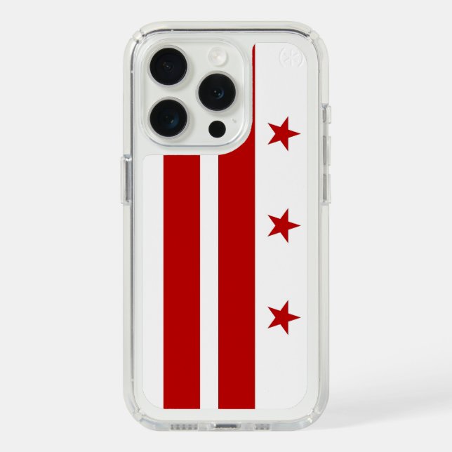 Presidio iPhone 15 Pro, flag of Washington DC Speck iPhone Case (Front (White Titanium))