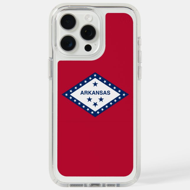 Presidio iPhone 15 Pro Max, flag of Akansas, USA Speck iPhone Case (Front (White Titanium))