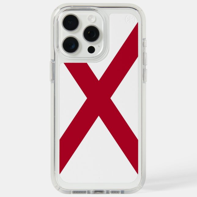 Presidio iPhone 15 Pro Max, flag of Alabama, USA Speck iPhone Case (Front (White Titanium))