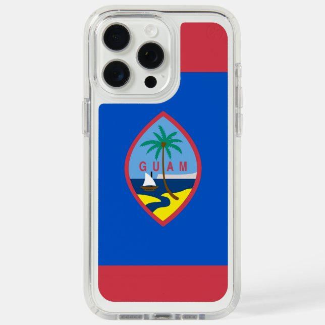 Presidio iPhone 15 Pro Max, Guam flag Speck iPhone Case (Front (White Titanium))