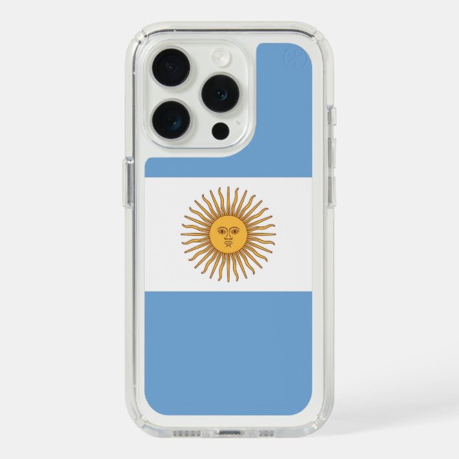 Presidio iPhone 15 Pro with flag of Argentina Speck iPhone Case (Front (White Titanium))