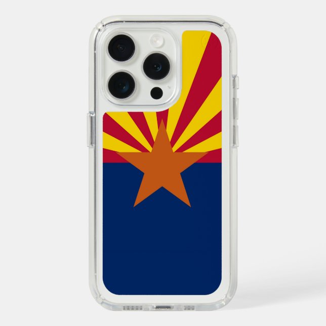 Presidio iPhone 15 Pro with flag of Arizona, USA Speck iPhone Case (Front (White Titanium))