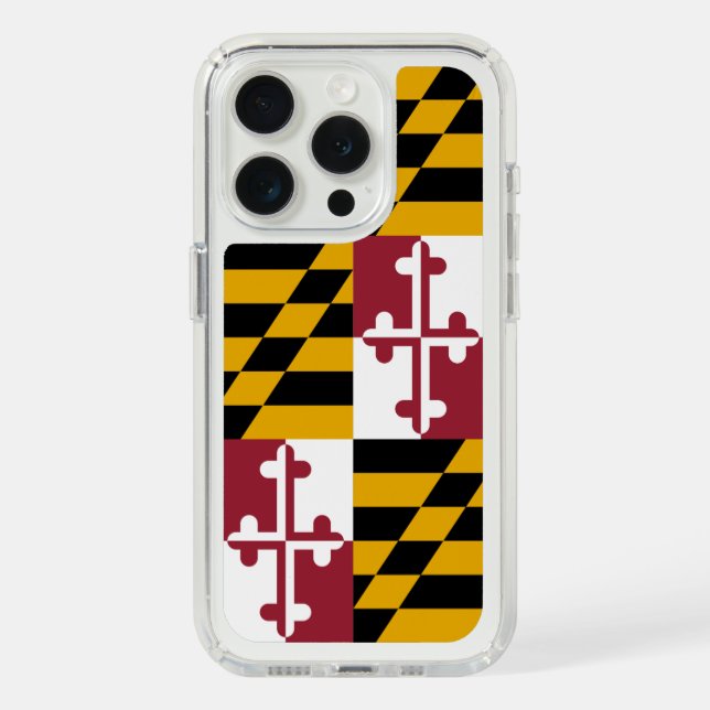 Presidio iPhone 15 Pro with flag of Maryland, USA Speck iPhone Case (Front (White Titanium))