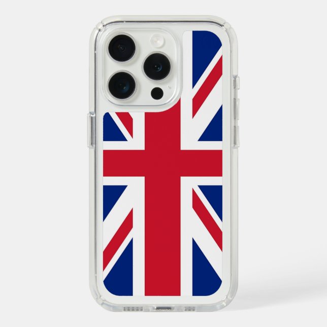 Presidio iPhone 15 Pro with flag of United Kingdom Speck iPhone Case (Front (White Titanium))