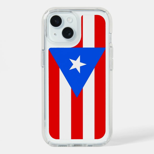 Presidio iPhone 15 with flag of Puerto Rico, USA Speck iPhone Case (Front (Blue))