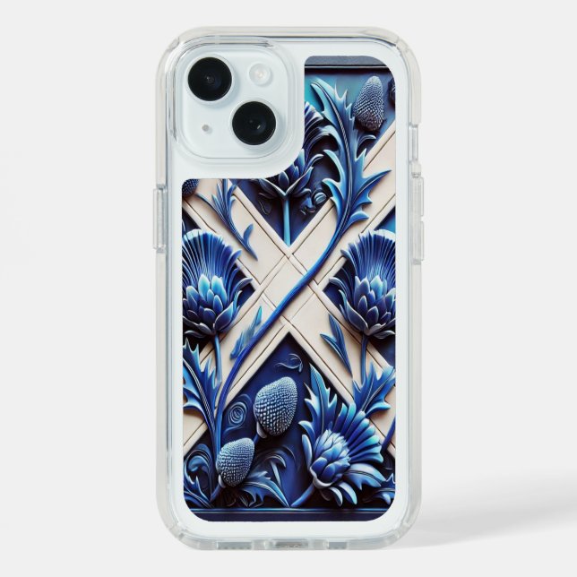 Presidio iPhone 15 with Scottish Thistles Speck iPhone Case (Front (Blue))