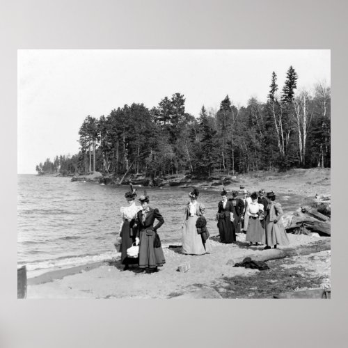 Presque Isle Beach Scene 1890s Poster