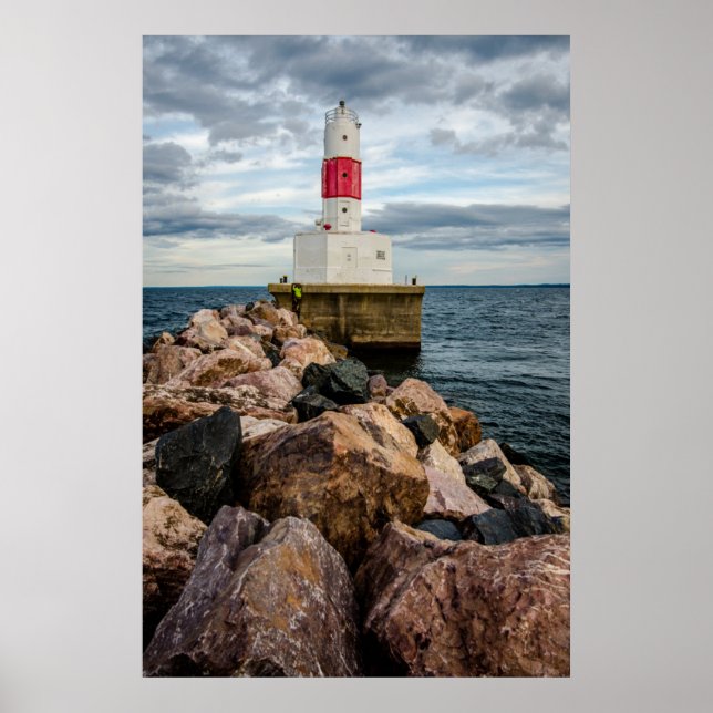 Presque Isle Harbor Breakwater Lighthouse Poster (Front)