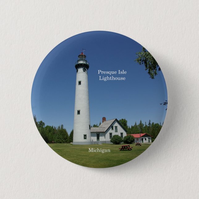 Presque Isle Lighthouse button (Front)