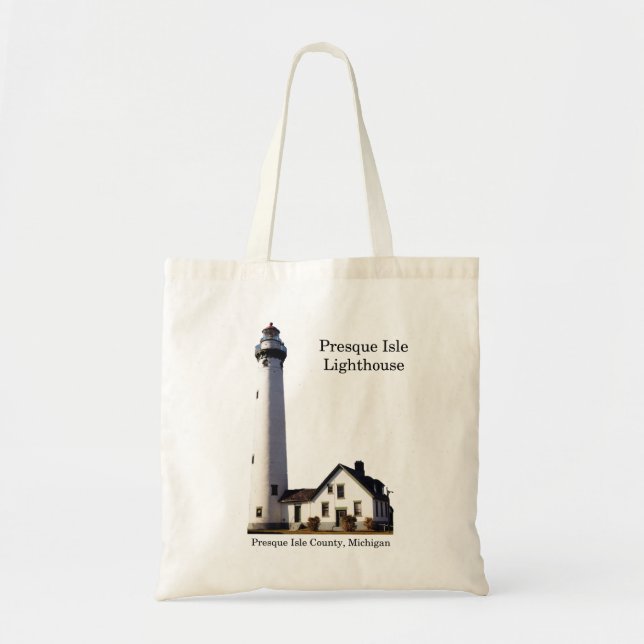 Presque Isle Lighthouse cut out tote bag (Front)