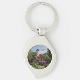 Presque Isle Lighthouse Erie metal key chain