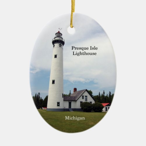 Presque Isle Lighthouse oval ornament