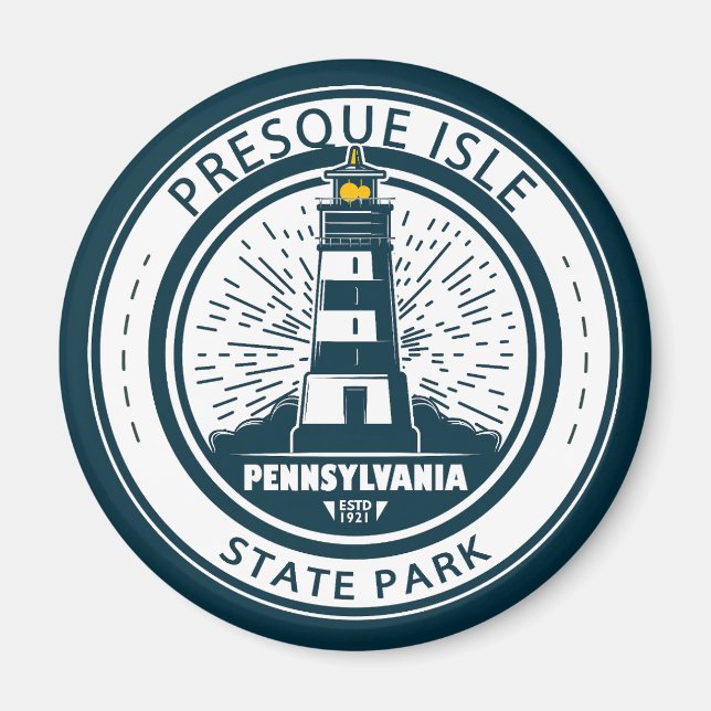 Presque Isle State Park Pennsylvania Badge Magnet (Front)