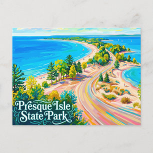 Presque Isle State Park USA Postcard