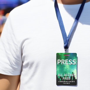 PRESS All Access Pass Concert Event Badge