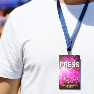 PRESS All Access Pass Concert Event Badge