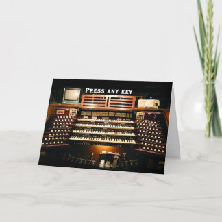 Press Any Key greeting card - blank inside