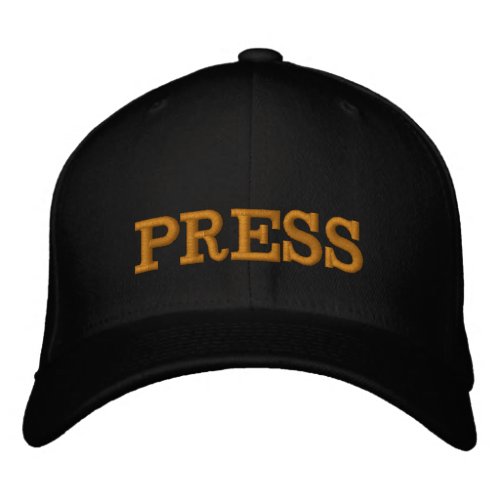 PRESS embroidered baseball cap gold  black