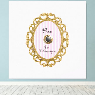 Press For Champagne Pink Gold Baroque Bar Wall Art