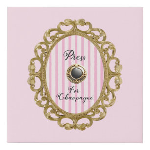 Press For Champagne Pink Gold Baroque Bar Wall Art
