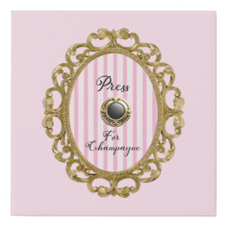 Press For Champagne Pink Gold Baroque Bar Wall Art