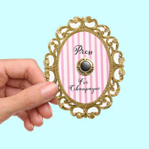 Press For Champagne Pink Gold Baroque Luxury Frame Sticker