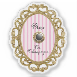 Press For Champagne Pink Gold Baroque Luxury Frame Sticker