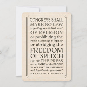 Press Freedom - First Amendment Text Invitation