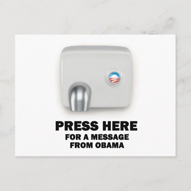 PRESS HERE for a message from Obama Postcard (Front)