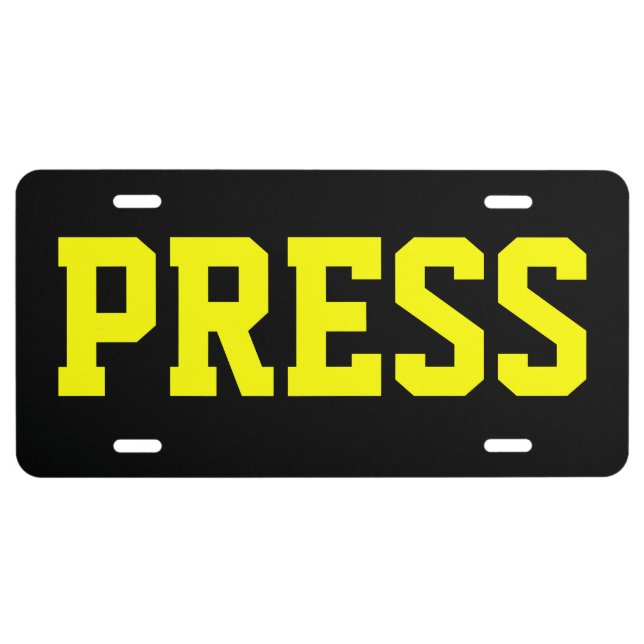 PRESS LICENSE PLATE (Front)