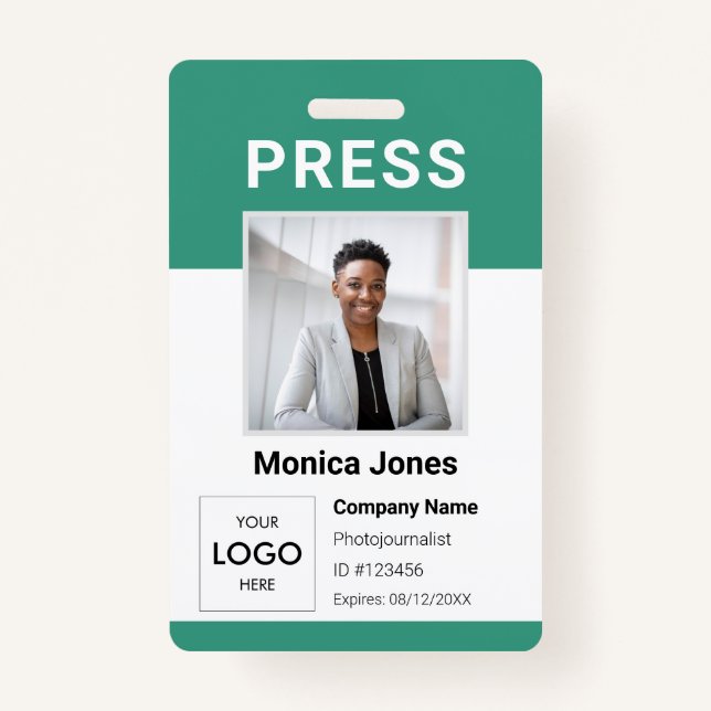 Press Logo Photo Professional Badge (Front)