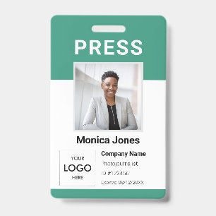 Press Logo Photo QR Code Professional Badge