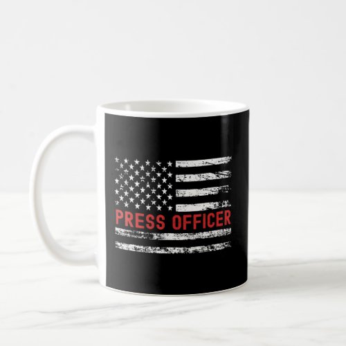 Press Officer USA Flag Profession Retro Job Title  Coffee Mug