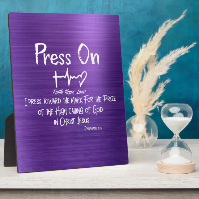 Press On Christian Bible Verse Quote Plaque | Zazzle