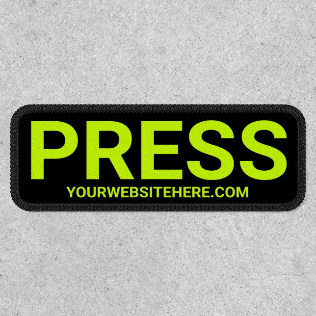 Press Or Media Yellow Black Cool Custom Velcro Patch (Front)