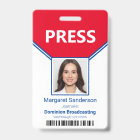 Press Photo Bar Code ID Badge