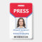 Press Photo Bar Code ID Badge