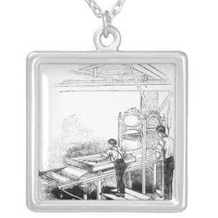 Press-printing Silver Plated Necklace
