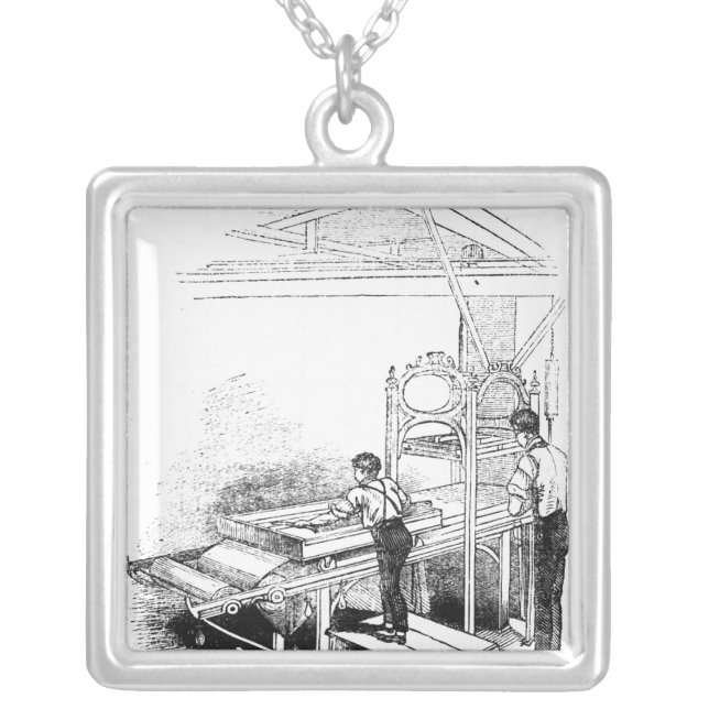 Press-printing Silver Plated Necklace (Front)