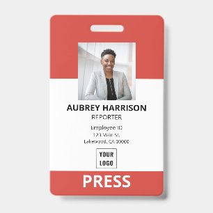 Press Simple Corporate Photo ID Badge