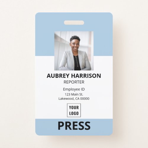 Press Simple Corporate Photo ID Badge