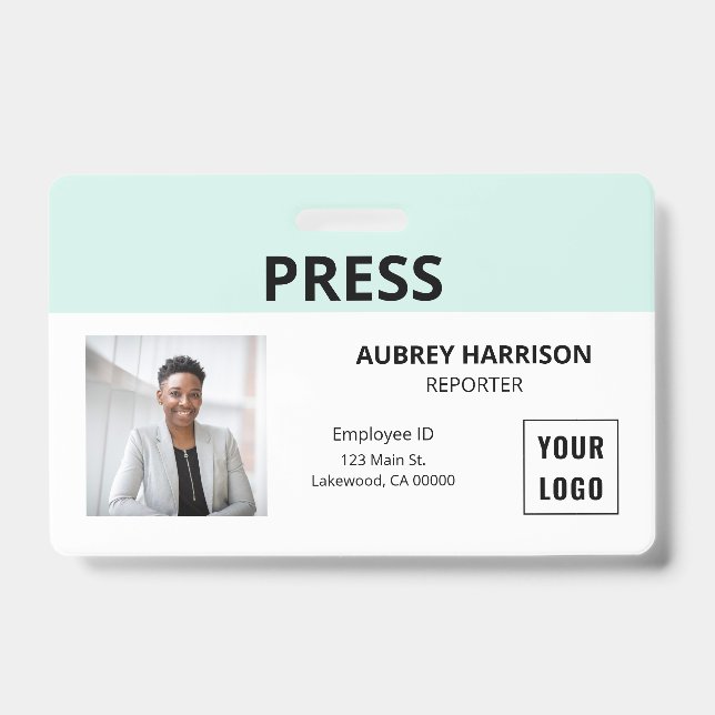 Press Simple Photo ID Badge (Front)