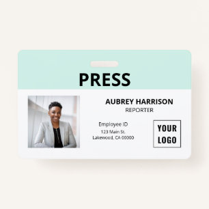 Press Simple Photo ID Badge