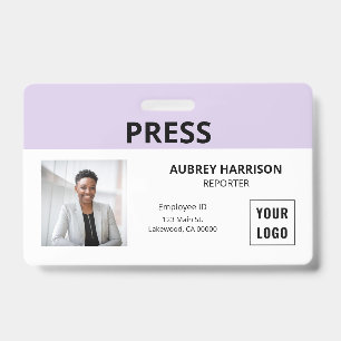 Press Simple Photo ID Badge