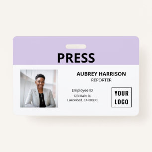 Press Simple Photo ID Badge
