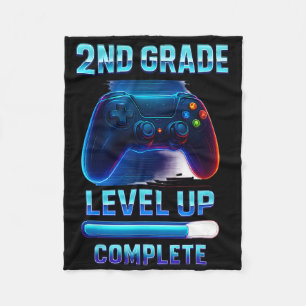 Press Start 2nd Grade Gamer Kids Level Up Fun 2  Fleece Blanket