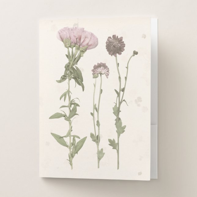 Pressed Blooms - Pink Pocket Folder (Front)