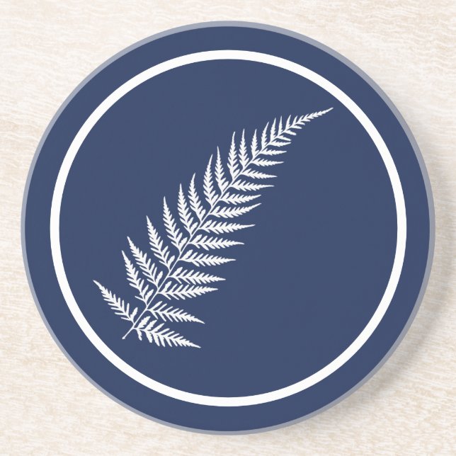 Pressed Botanical Fern Leaf - Mix and Match Color  Coaster (Front)